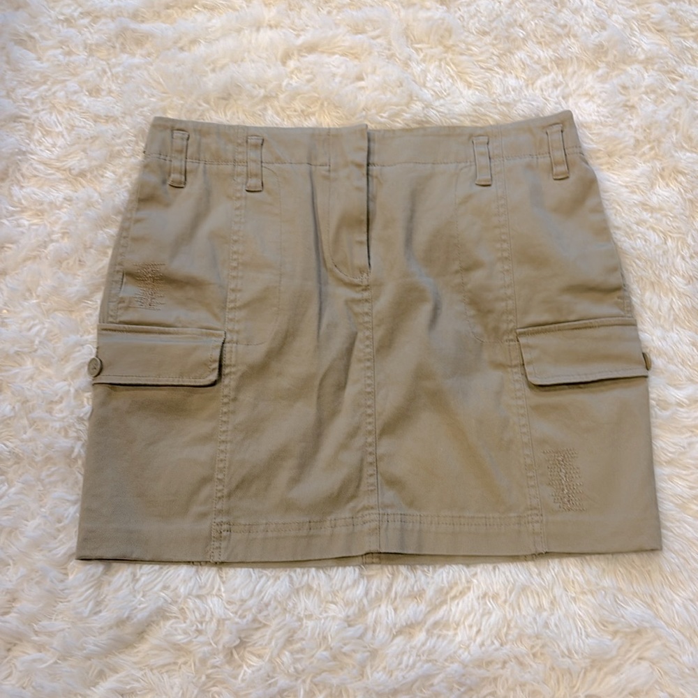 Pure DKNY cargo khaki denim skirt